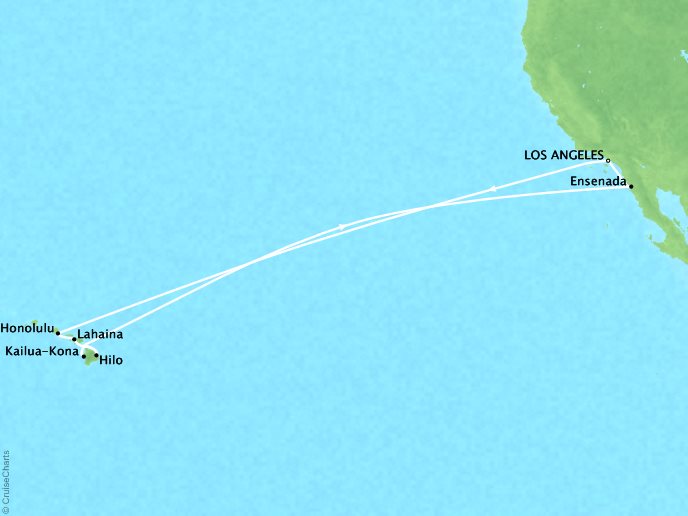 Cruises Crystal Symphony Map Detail Los Angeles, CA, United States to Los Angeles, CA, United States December 20 2019 January 5 2020 - 20 Days