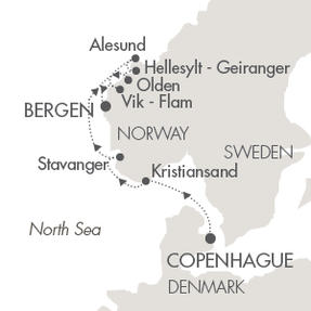 Cruises Le Boreal July 1-8 2016 Copenhagen, Denmark to Bergen, Norway