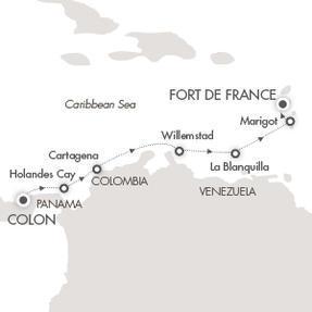 Cruises Le Boreal April 12-19 2017 Col�n, Panama to Fort-de-France, Martinique
