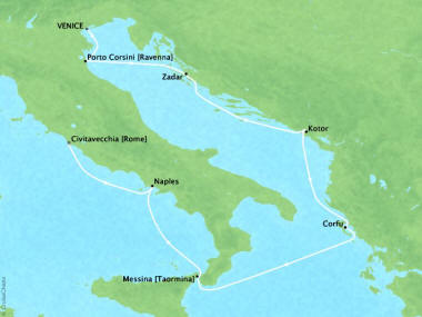 Cruises Oceania Marina Map Detail Venice, Italy to Civitavecchia, Italy October 26 November 2 2018 - 7 Days