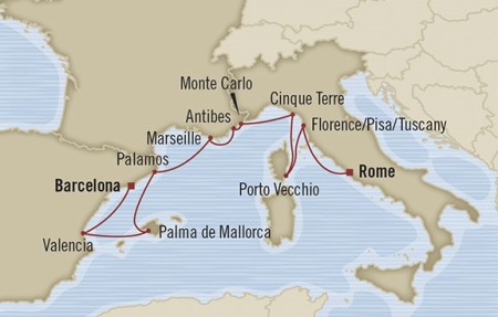 Oceania Nautica May 10-20 2016 Civitavecchia, Italy to Barcelona, Spain