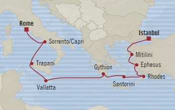 Oceania Nautica October 22 November 1 2016 Civitavecchia, Italy to Istanbul, Turkey