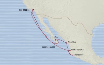 Cruises Oceania Sirena Map Detail Los Angeles, CA, United States to Los Angeles, CA, United States November 2-12 2017 - 10 Days