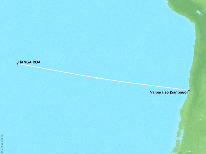 Cruises Ponant Yatch Cruises Expeditions Le Boreal Map Detail Hanga Roa, Chile to Valpara�so, Chile November 7-13 2018 - 6 Days