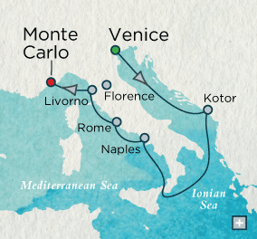 Crystal Cruises Serenity 2015 Irresistible Italy Map