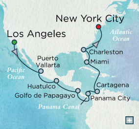 crystal cruises symphony 2015 Grand Panama Canal Transit Map