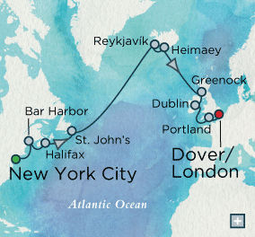 crystal cruises symphony 2015 Trans-Atlantic Treasures Map