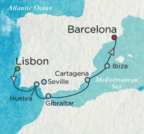Crystal Cruises Serenity 2017 April 29 May 6 Lisbon, Portugal to Barcelona, Spain