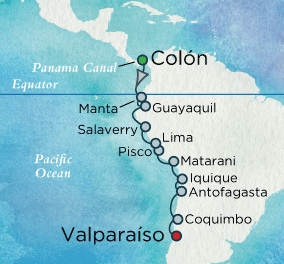 Crystal Cruises Serenity 2017 January 22 February 8 Colon, Panama to Santiago (Valparaiso), Chile