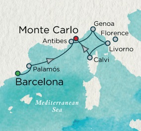 Crystal Cruises Serenity 2017 July 16-23 2017 Barcelona, Spain to Monte Carlo, Monaco