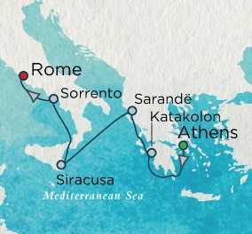 Crystal Cruises Serenity 2017 June 18-27 Athens (Piraeus), Greece to Rome (Civitavecchia), Italy