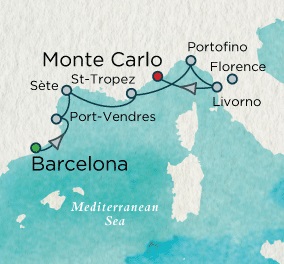 Crystal Cruises Serenity 2017 May 6-13 Barcelona, Spain to Monte Carlo, Monaco