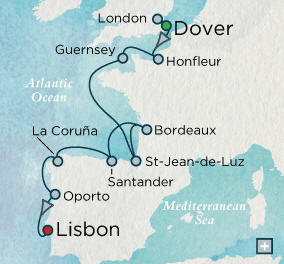 London (Dover), England to Lisbon, Portugal - 9 Days Crystal Cruises Serenity 2014