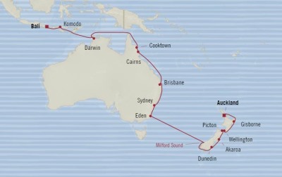 Oceania Insignia February 22 March 17 2017 Cruises Auckland, New Zealand to Benoa (Bali), Indonesia