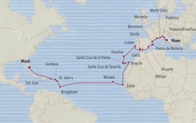 Oceania Marina April 10 May 11 2017 Cruises Miami, FL, United States to Civitavecchia, Italy