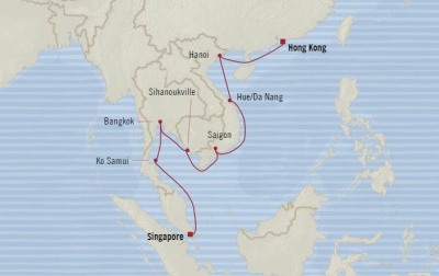 Oceania Nautica February 4-20 2017 Cruises Singapore, Singapore to Hong Kong, China