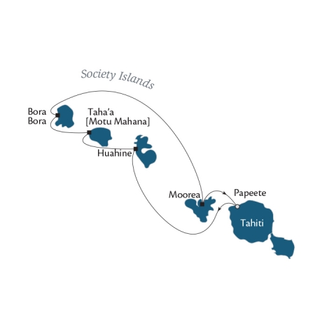 Paul Gauguin Cruises Map Detail Papeete, Tahiti, Society Islands to Papeete, Tahiti, Society Islands March 25 April 1 2017 - 7 Days
