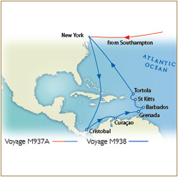 Map - Southampton to New York