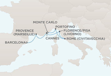 MAP - Regent Seven Seas Voyager World Cruises 2012