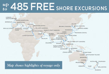 Regent Seven Seas Cruises Voyager 2014 Map January 17 June 2 2014 - 136 Days