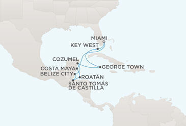 Route Map Regent Seven Seas Cruises Navigator RSSC 2013 February 16-26 2013 - 10 Days