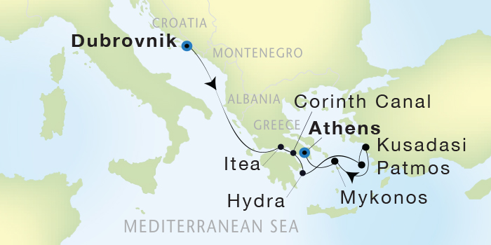Seadream Yacht Club Cruise II August 27 September 3 2016 Dubrovnik, Croatia to Athens (Piraeus), Greece