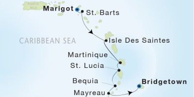 Seadream Yacht Club 1, February 11-18 2017 Marigot, Saint Martin to Bridgetown, Barbados