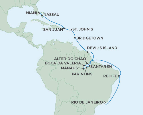 Seven Seas Mariner March 4-25 2016 Rio de Janeiro, Brazil to Miami, Florida