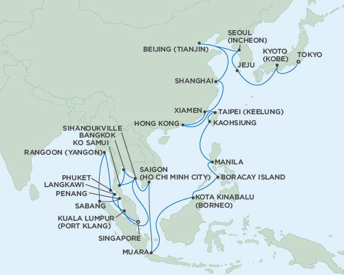 Seven Seas Voyager January 18 March 7 2016 Singapore To Tokyo, Japan