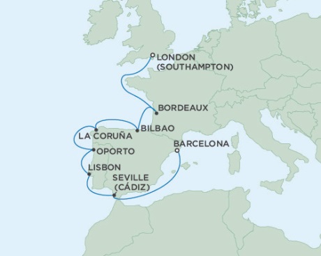 Seven Seas Voyager October 4-14 2016 London (Southampton), England to Barcelona, Spain