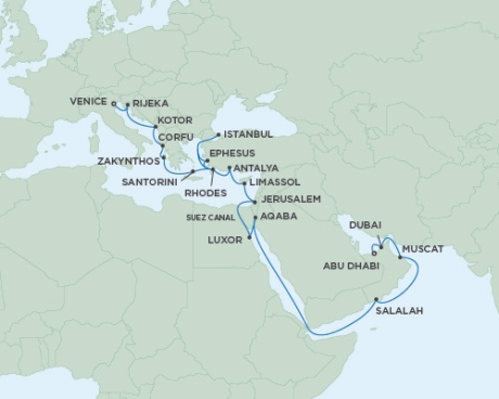 Seven Seas Voyager - RSSC May 2 June 1 2017 Cruises Abu Dhabi, United Arab Emirates to Venice, Italy