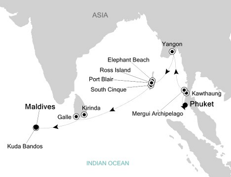 Silversea Silver Discoverer December 2-17 2016 Phuket to Male