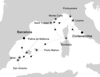 Silversea Silver Muse June 9-21 2017 Barcelona, Spain to Rome (Civitavecchia), Italy