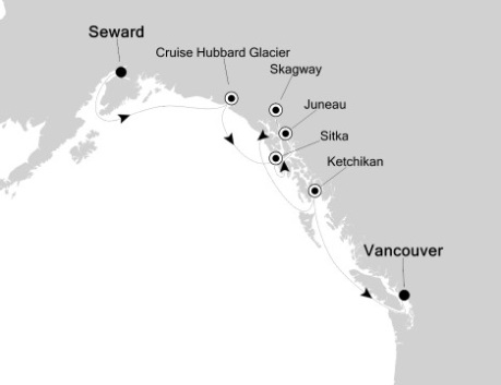 Silversea Silver Shadow June 1-8 2017 Seward, AK, United States to Vancouver, Canada