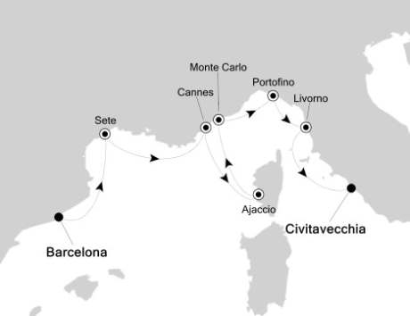 Silversea Silver Spirit May 22-31 2017 Barcelona, Spain to Civitavecchia, Italy