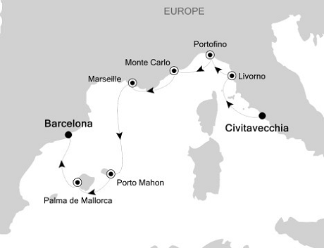 Silversea Silver Spirit October 29 November 5 2016 Civitavecchia (Rome) to Barcelona