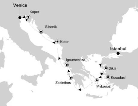 Silversea Silver Spirit September 9-19 2016 Istanbul, Turkey to Venice