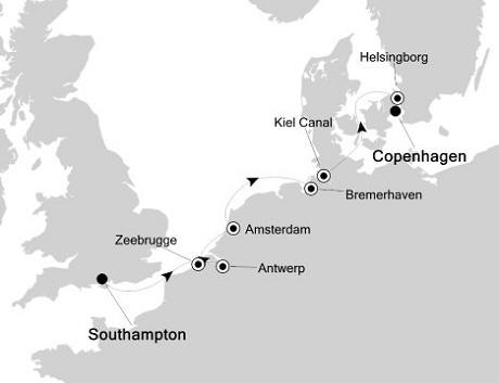 Silversea Silver Whisper June 16-23 2017 Southampton, United Kingdom to Copenhagen, Denmark