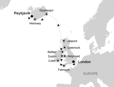 Silversea Silver Wind Expedition July 31 August 12 2017 London, United Kingdom to Reykjavk, Iceland