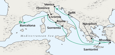 Luxury World Cruise SHIP BIDS - Ages of Antiquity Barcelona to Venice 5317