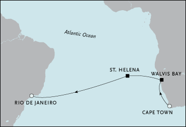 Deluxe Honeymoon Cruises Cape Town to Rio de Janeiro
