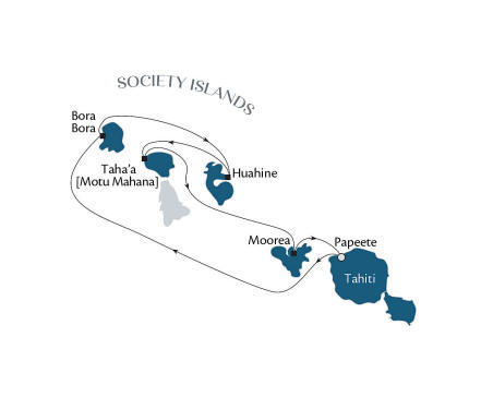 Pearl of the Society Islands itinerary map, Tahiti, Society Islands (French Polynesia) to Tahiti, Society Islands (French Polynesia), voyage PG140326