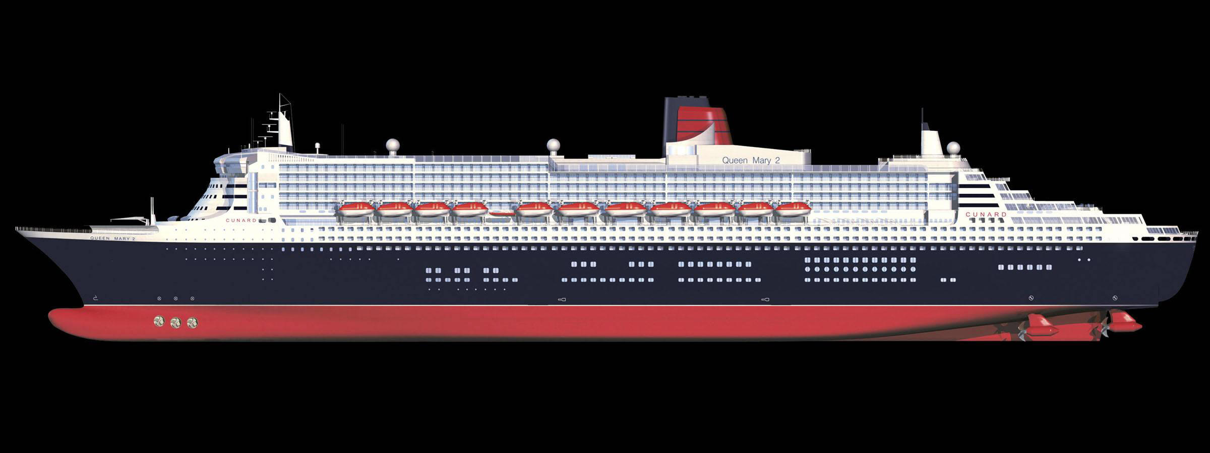 Detailed profile of Queen Mary 2, a celebrated transatlantic ocean liner