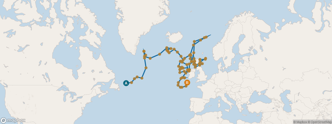 Seven Seas Mariner Voyage MAR260629D itinerary map from New York to Barcelona, June 29-September 18 2026, 81 days