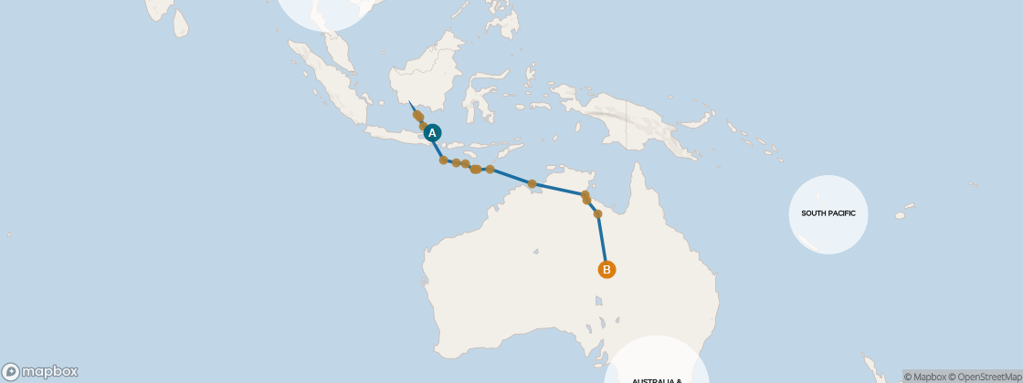 Seven Seas Mariner Voyage MAR271127A itinerary map from Singapore to Sydney, November 27-December 21 2027, 24 days