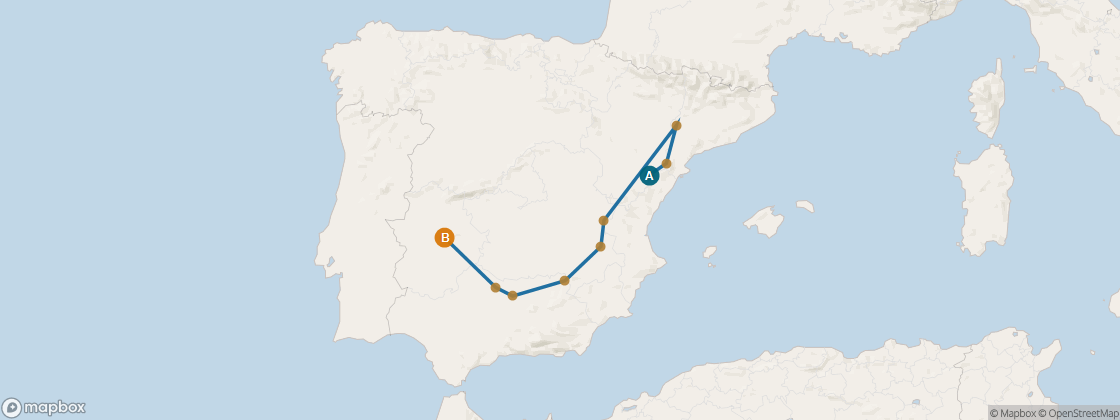 Seven Seas Mariner Voyage MAR280530 itinerary map from Barcelona to Lisbon, May 30-June 9 2028, 10 days