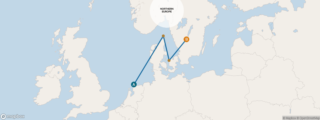 Seven Seas Navigator Voyage NAV260719 itinerary map from LONDON (DOVER) to STOCKHOLM, July 19-28 2026, 9 days