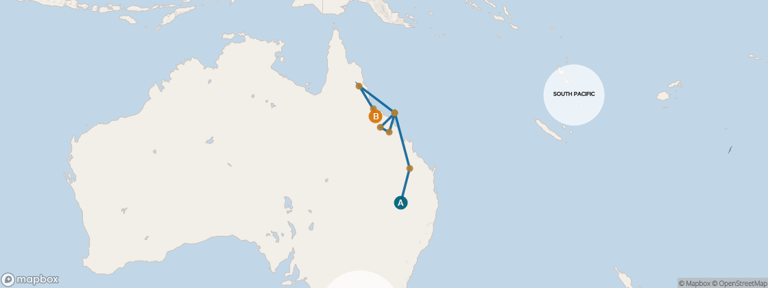 Seven Seas Navigator Voyage NAV270713 itinerary map from SYDNEY to CAIRNS, July 13-25 2027, 12 days