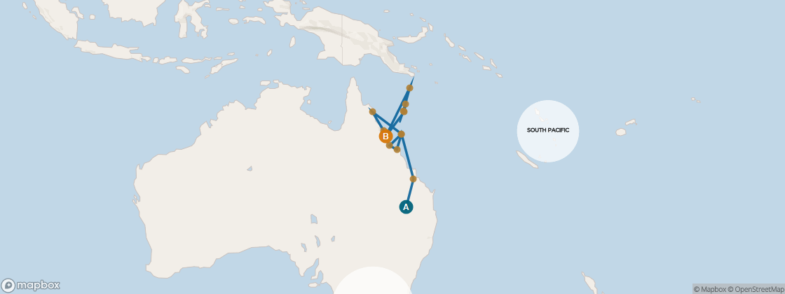 Seven Seas Navigator Voyage NAV270713A itinerary map from SYDNEY to CAIRNS, July 13-August 3 2027, 21 days
