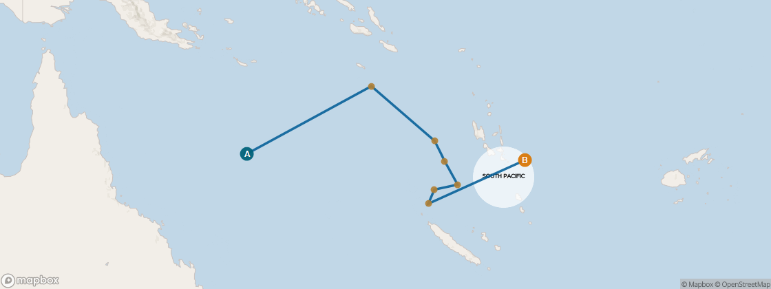 Seven Seas Navigator Voyage NAV270803 itinerary map from CAIRNS to LAUTOKA, August 3-15 2027, 12 days